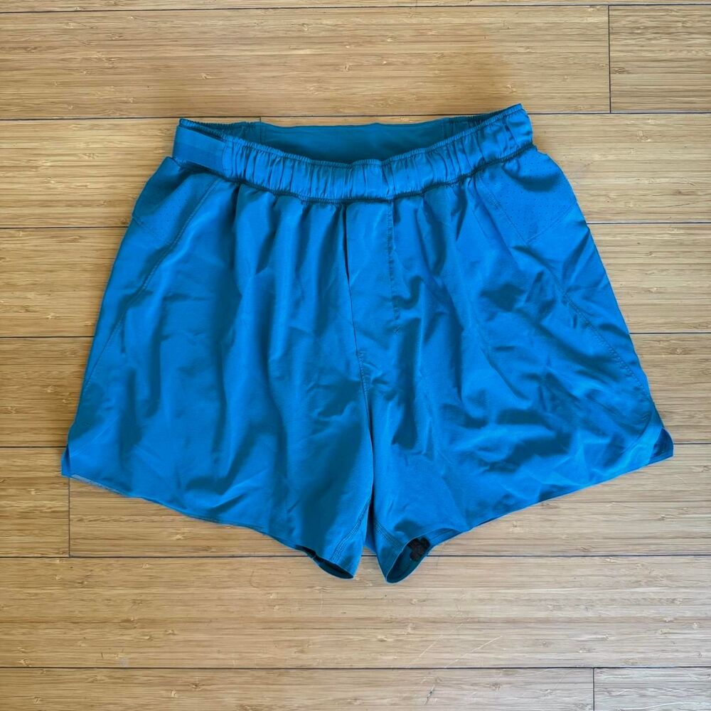 Lululemon Surge Shorts S Teal 3.5" Running Athletic Mesh Liner Pockets